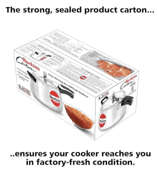 Hawkins Contura Aluminium Inner Lid Pressure Cooker, 6.5 Litre, Silver (HC65) - Image 2